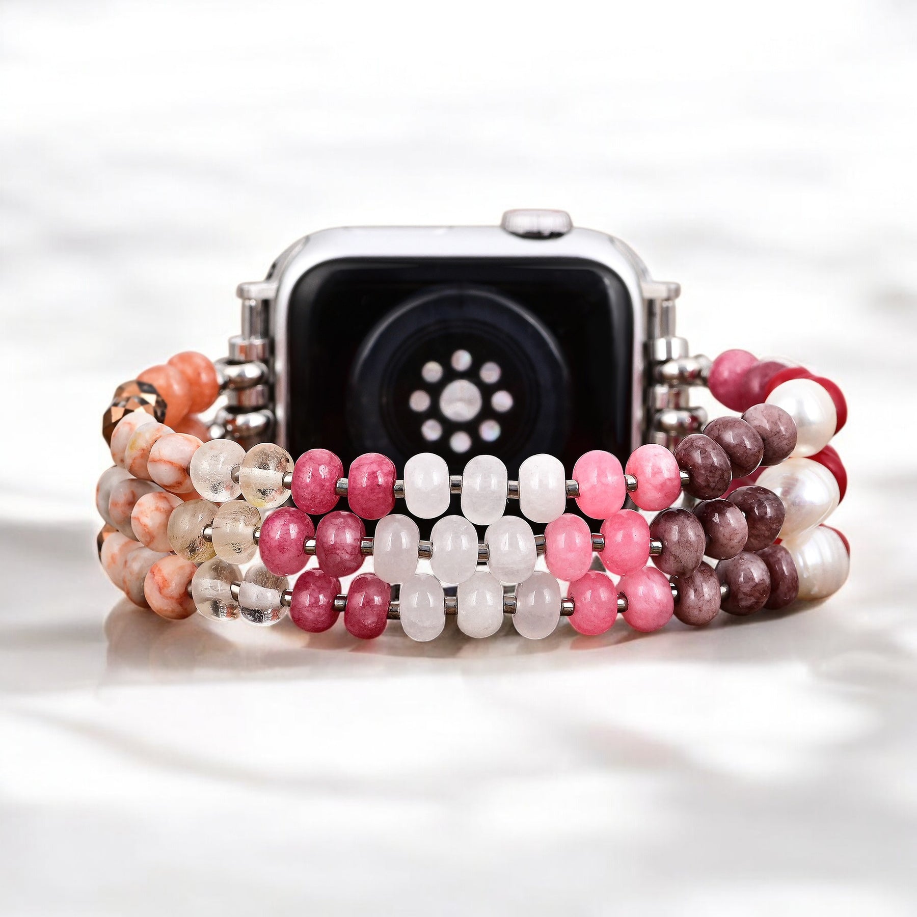 루비 블러쉬 스톤 스트레치 Apple Watch 스트랩