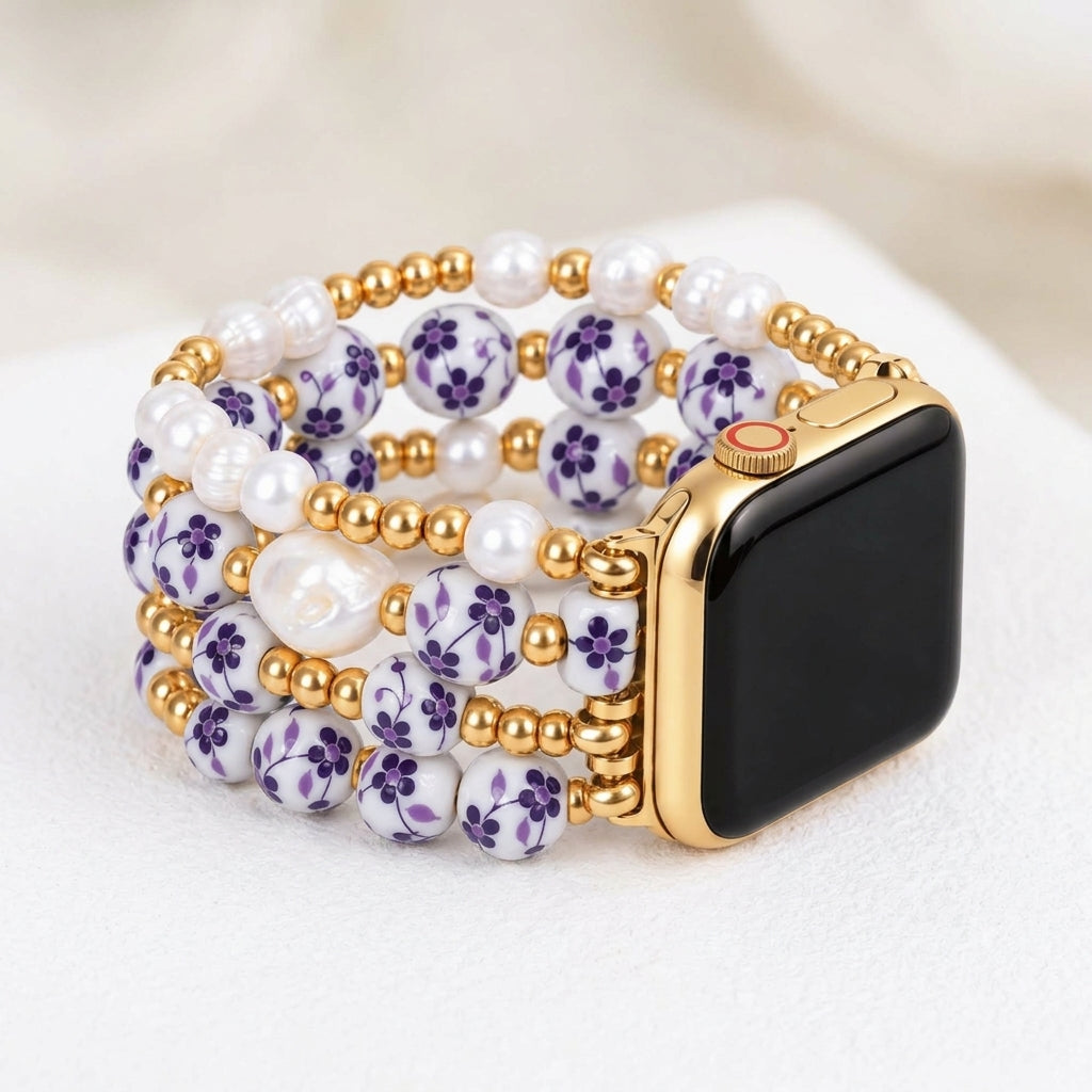 포슬린 가든 바이올렛 블룸 Apple Watch 스트랩