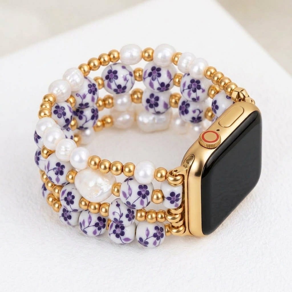 포슬린 가든 바이올렛 블룸 Apple Watch 스트랩