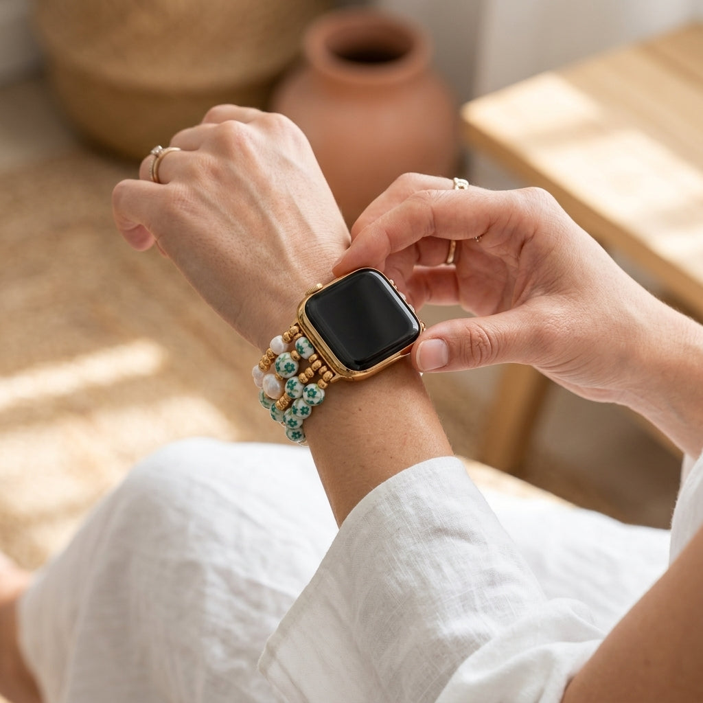포슬린 가든 에메랄드 그로브 Apple Watch 스트랩