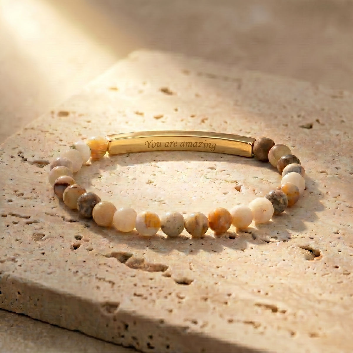 비밀 메시지 아마조나이트 스톤 팔찌