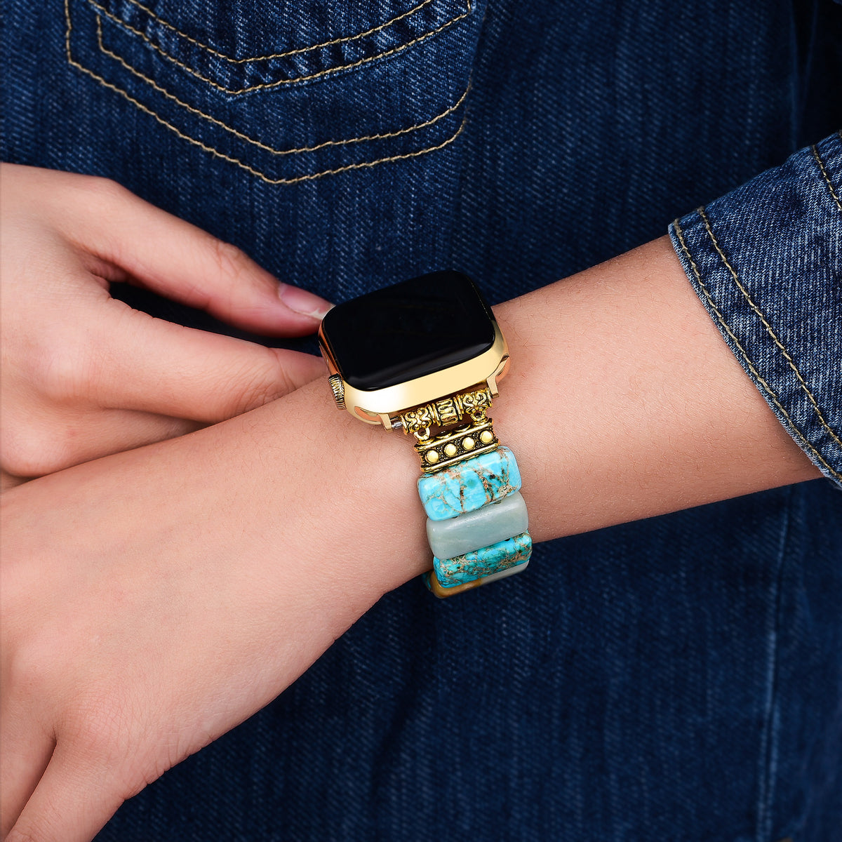 터쿼이즈 어스 스트레치 Apple Watch 스트랩