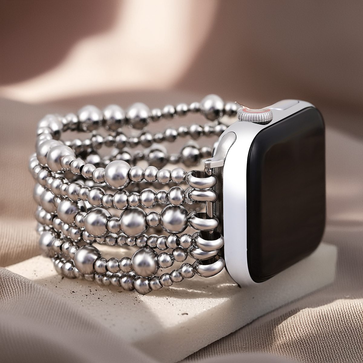 플래티넘 데뮬 스트레치 Apple Watch 스트랩