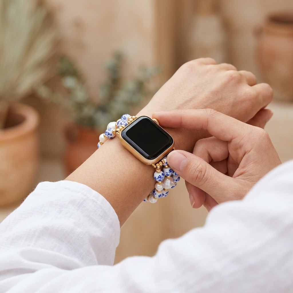 포슬린 가든 사파이어 블룸 Apple Watch 스트랩