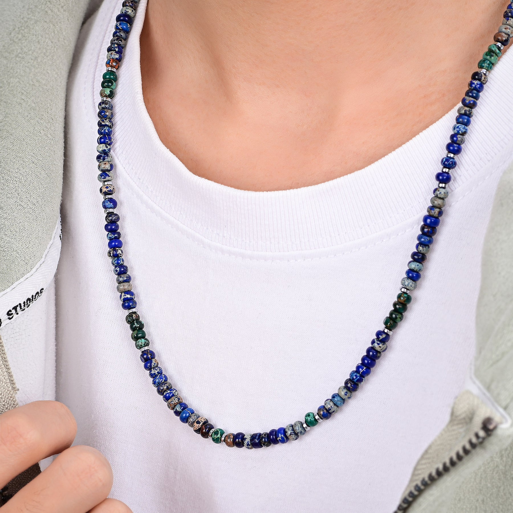 남성용 거친 재스퍼 목걸이