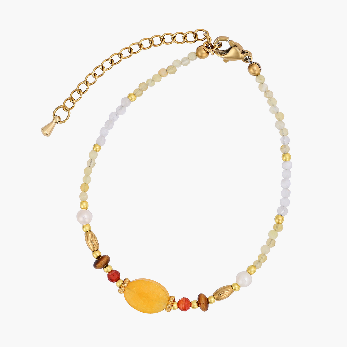 Golden Serenity Gemstone Bracelet