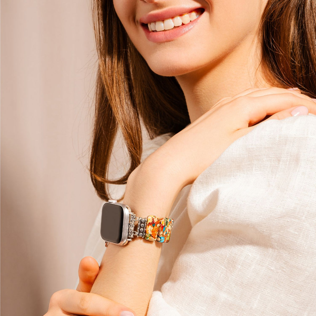 시크 플라워 스트레치 Apple Watch 스트랩