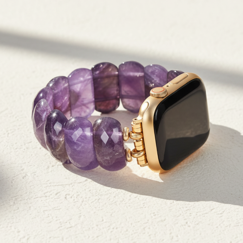 힐링 자수정 보호 스트레치 Apple Watch 스트랩