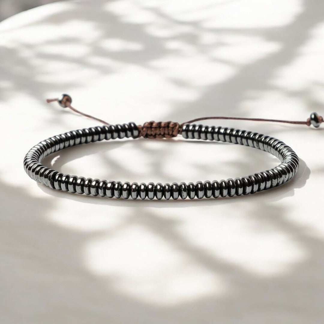 남성용 헤마타이트 스톤 팔찌