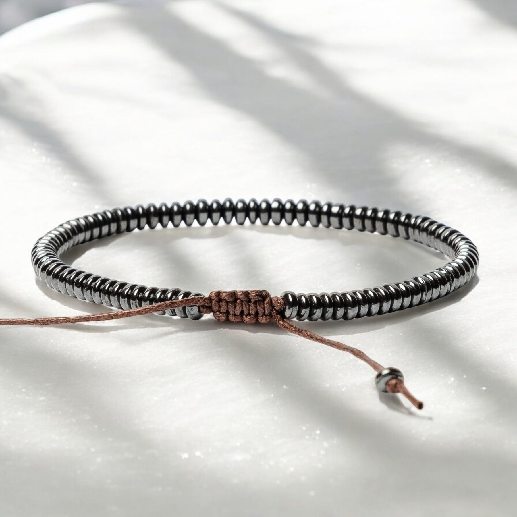 남성용 헤마타이트 스톤 팔찌