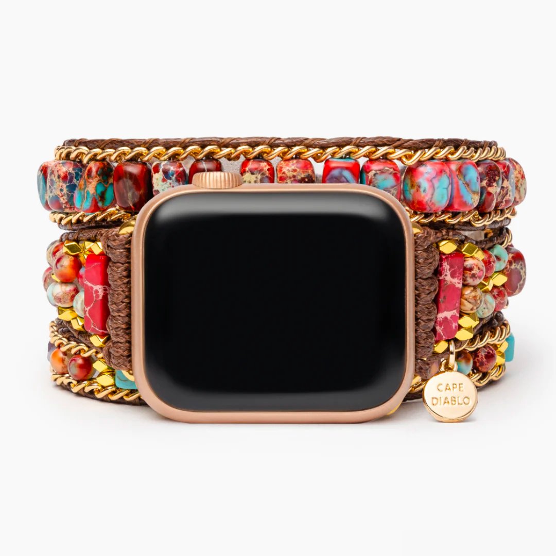 Cherry Emperor Jasper Apple Watch Strap - Cape Diablo