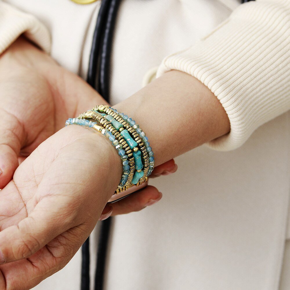 Jade Glimmer Stretch Apple Watch Strap - Cape Diablo