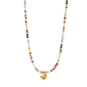 Vibrant Gem Initial Bubble Necklace