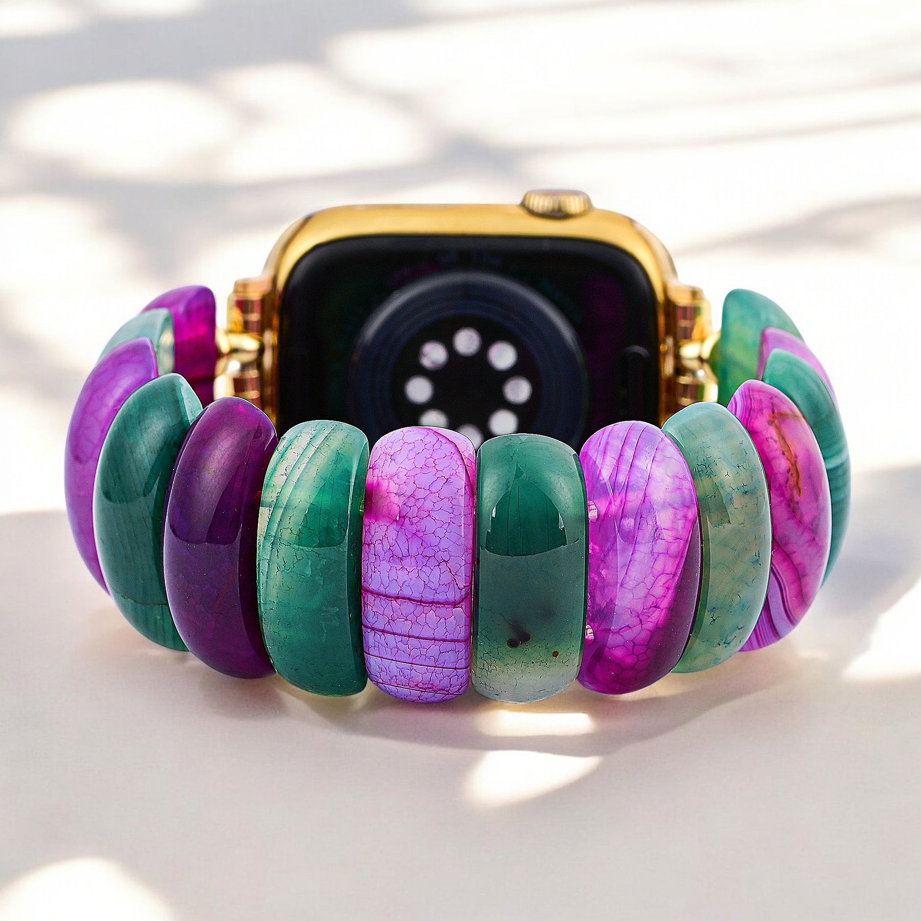 Bohemian Jewel Agate Stretch Apple Watch Strap