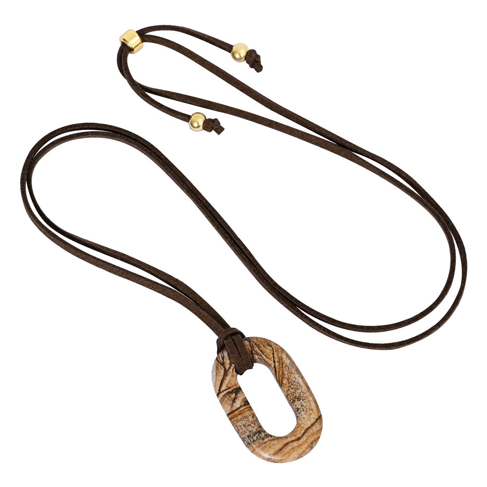 스웨이드 사진 스톤 세레니티 목걸이