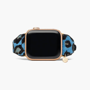 야생 하늘색 가죽 Apple Watch Strap