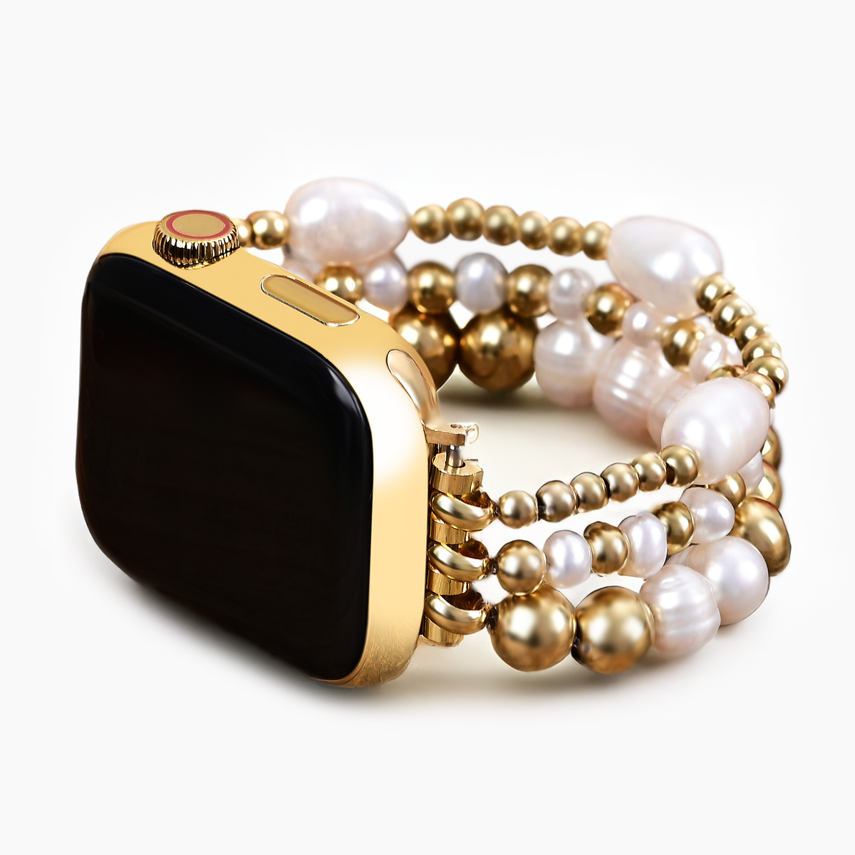 골든 담수 진주 스트레치 Apple Watch 스트랩