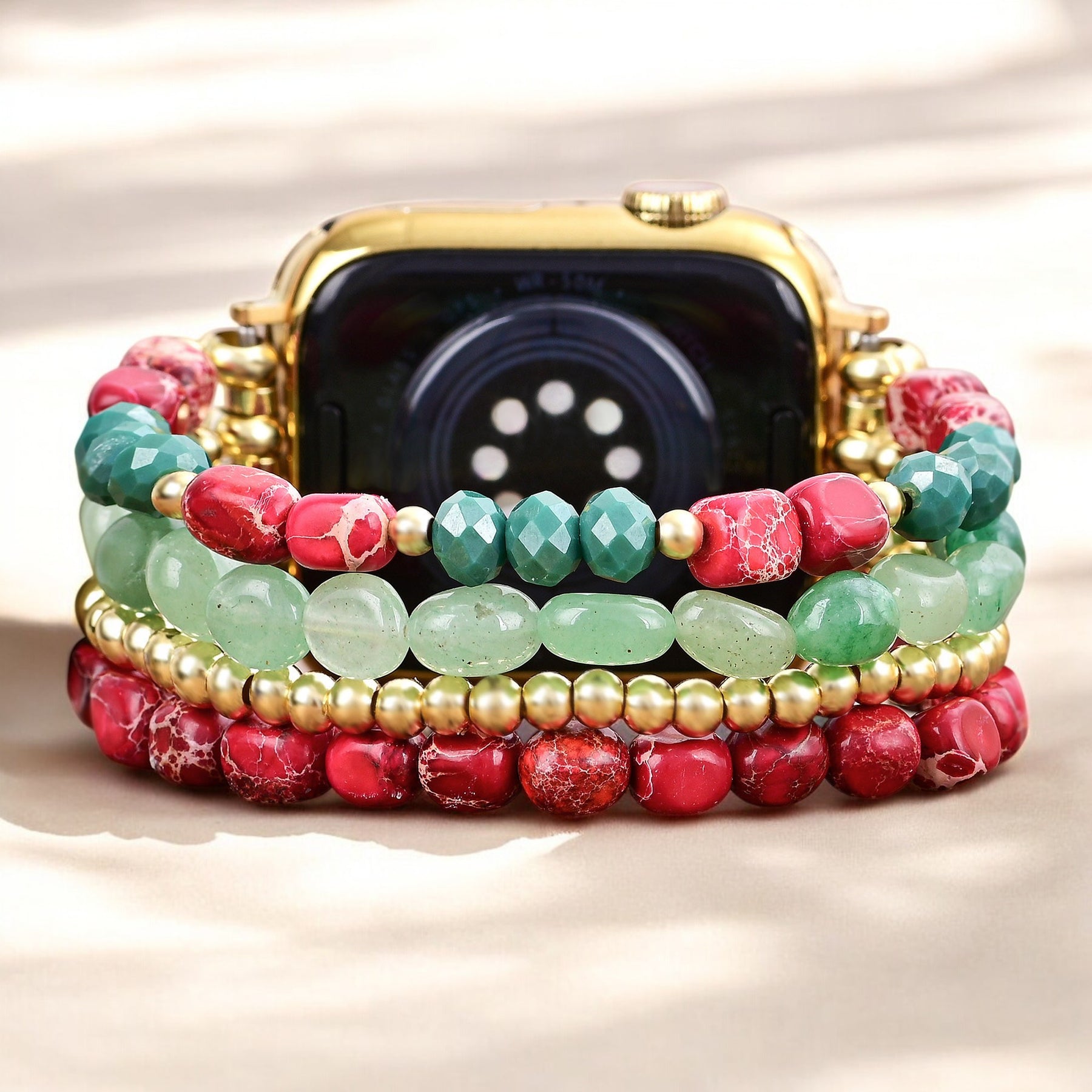 Evergreen Gold Elegance Christmas Apple Watch Strap