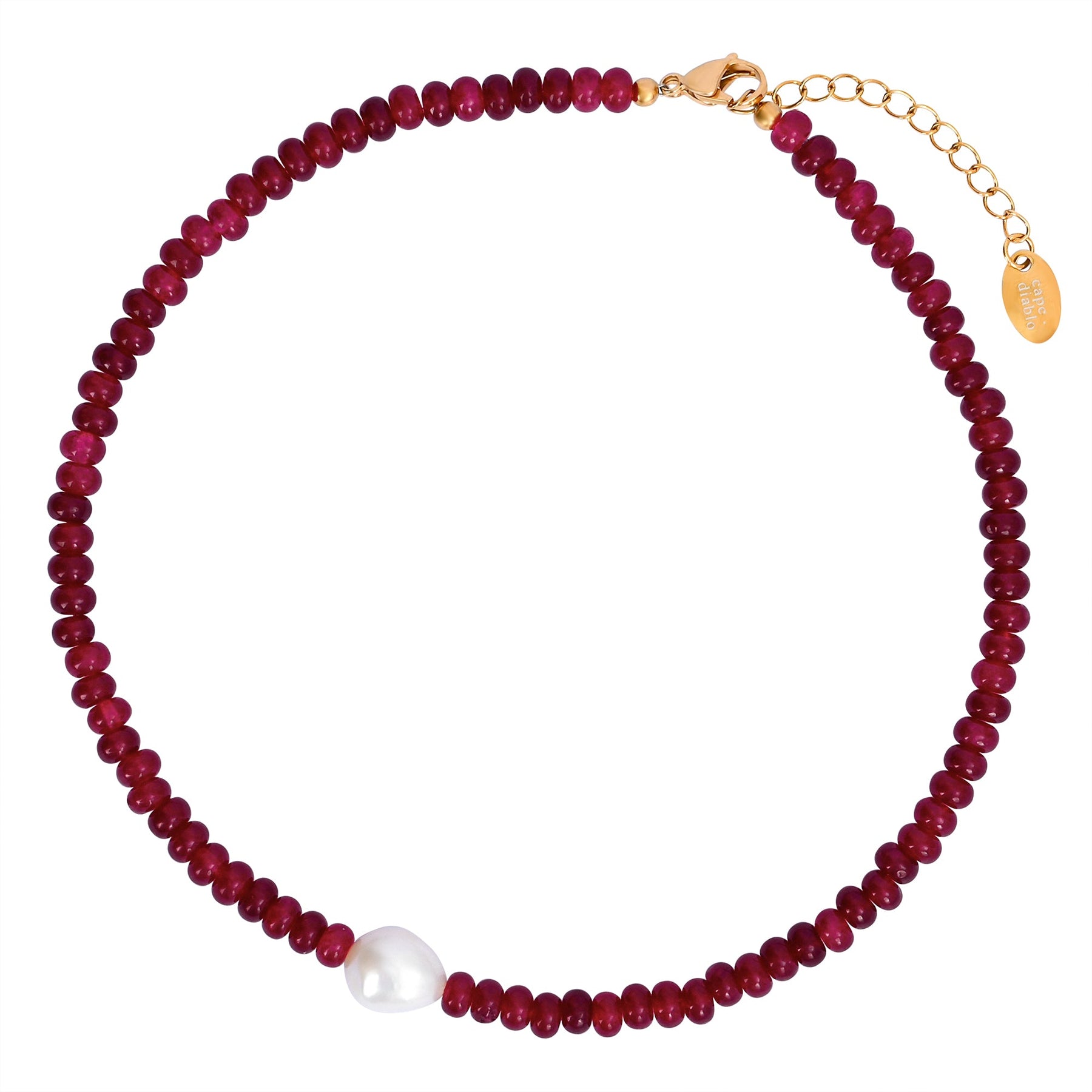 옥 진주 하모니 목걸이