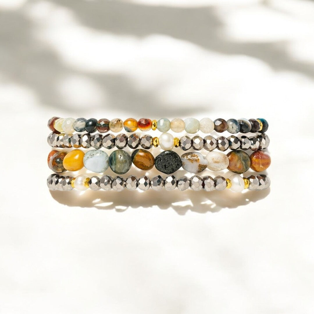 마노 진주 캐스케이드 Apple Watch Strap