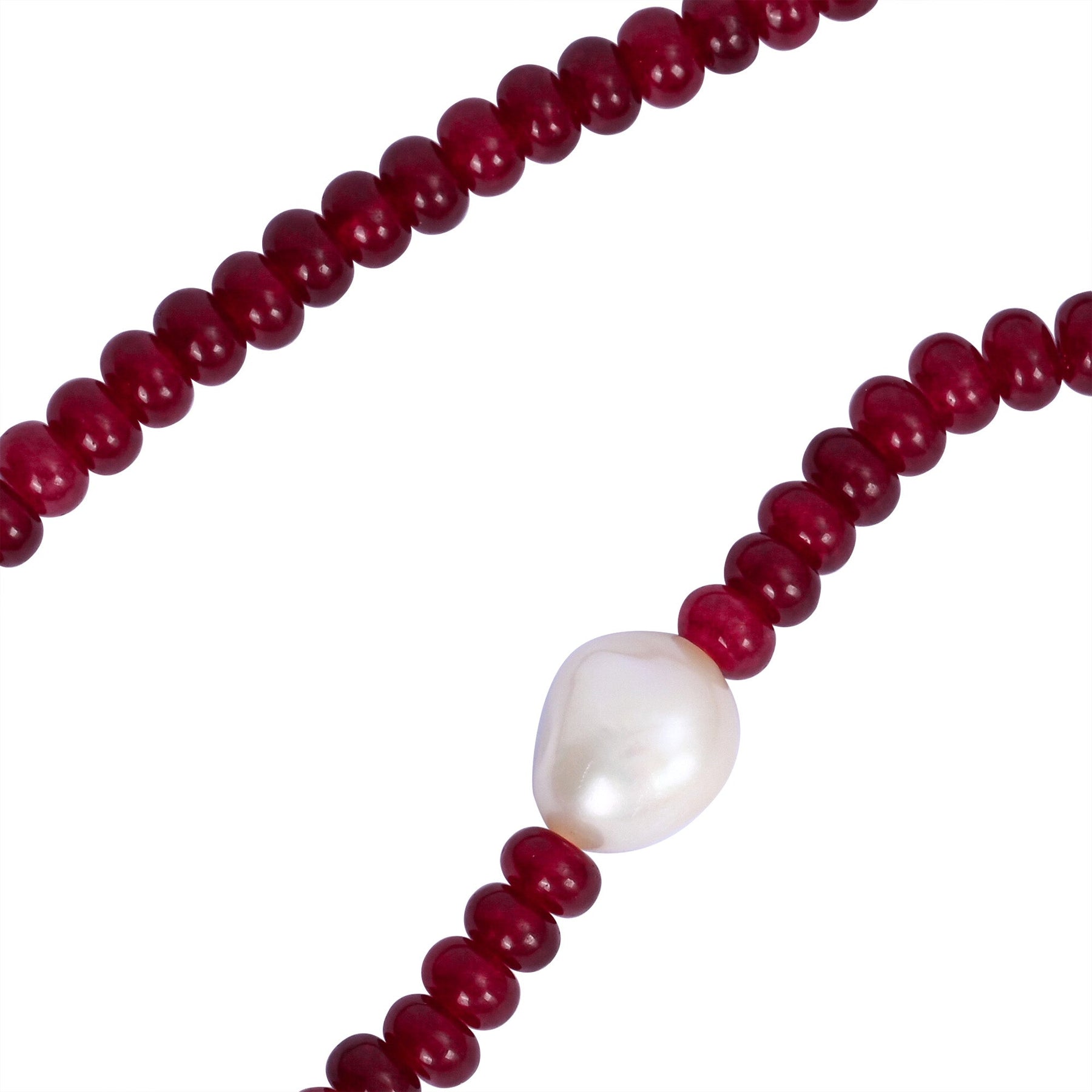 옥 진주 하모니 목걸이