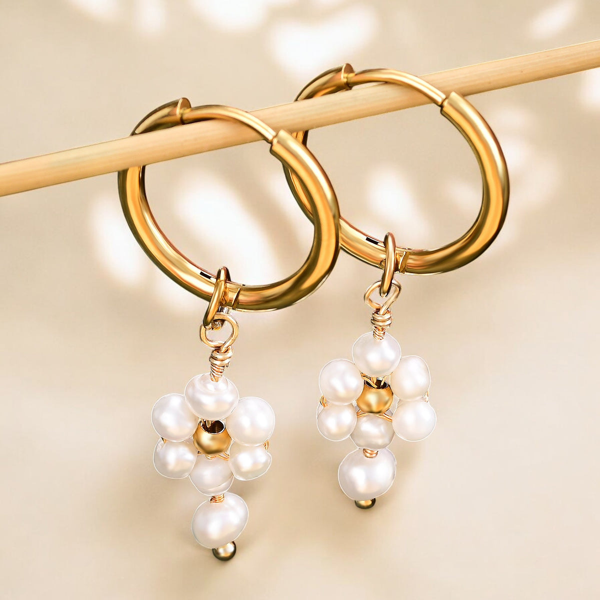 Blossom Pearl Hoop Earrings