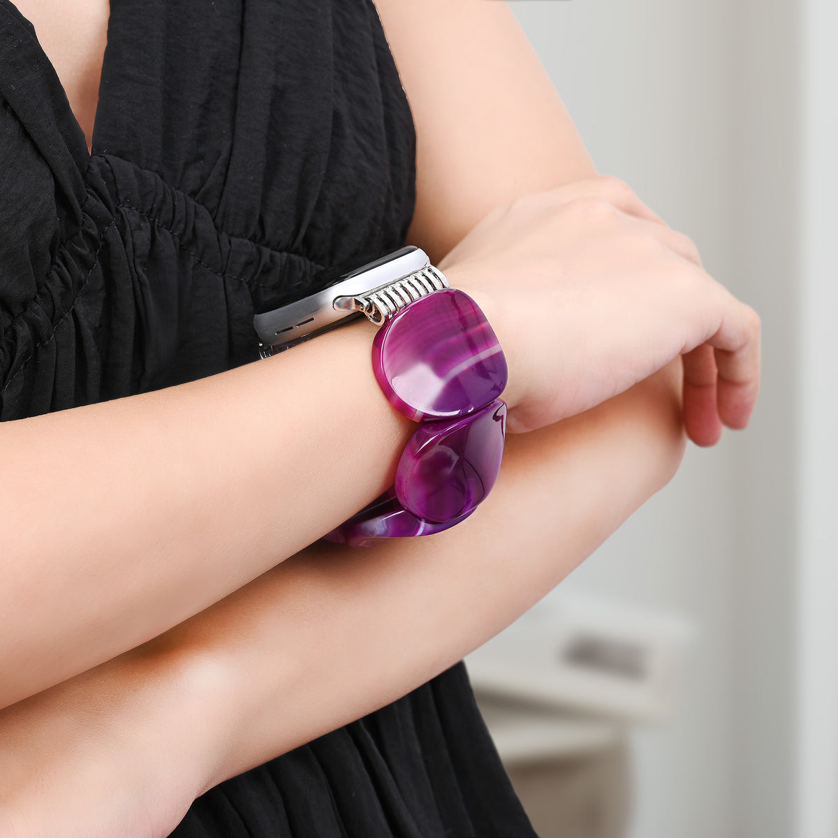 미스틱 플럼 아게이트 스트레치 Apple Watch 스트랩