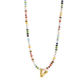 Multicolor Bubble Letter Necklace