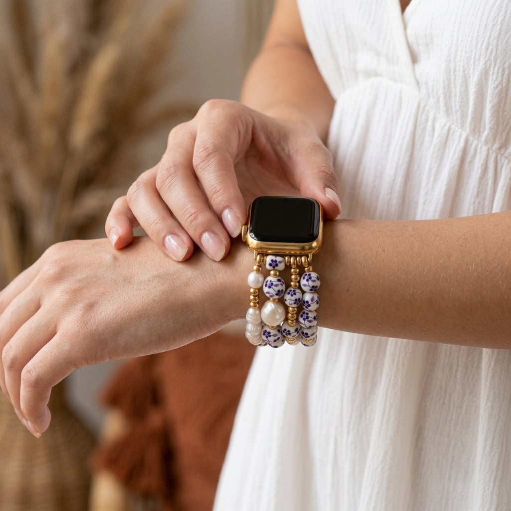 포슬린 가든 바이올렛 블룸 Apple Watch 스트랩