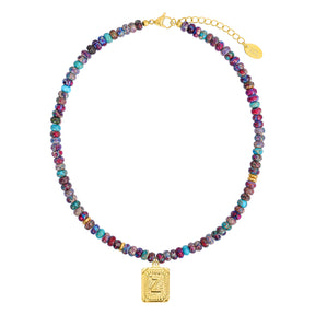 블루 임페리얼 재스퍼 레터 목걸이