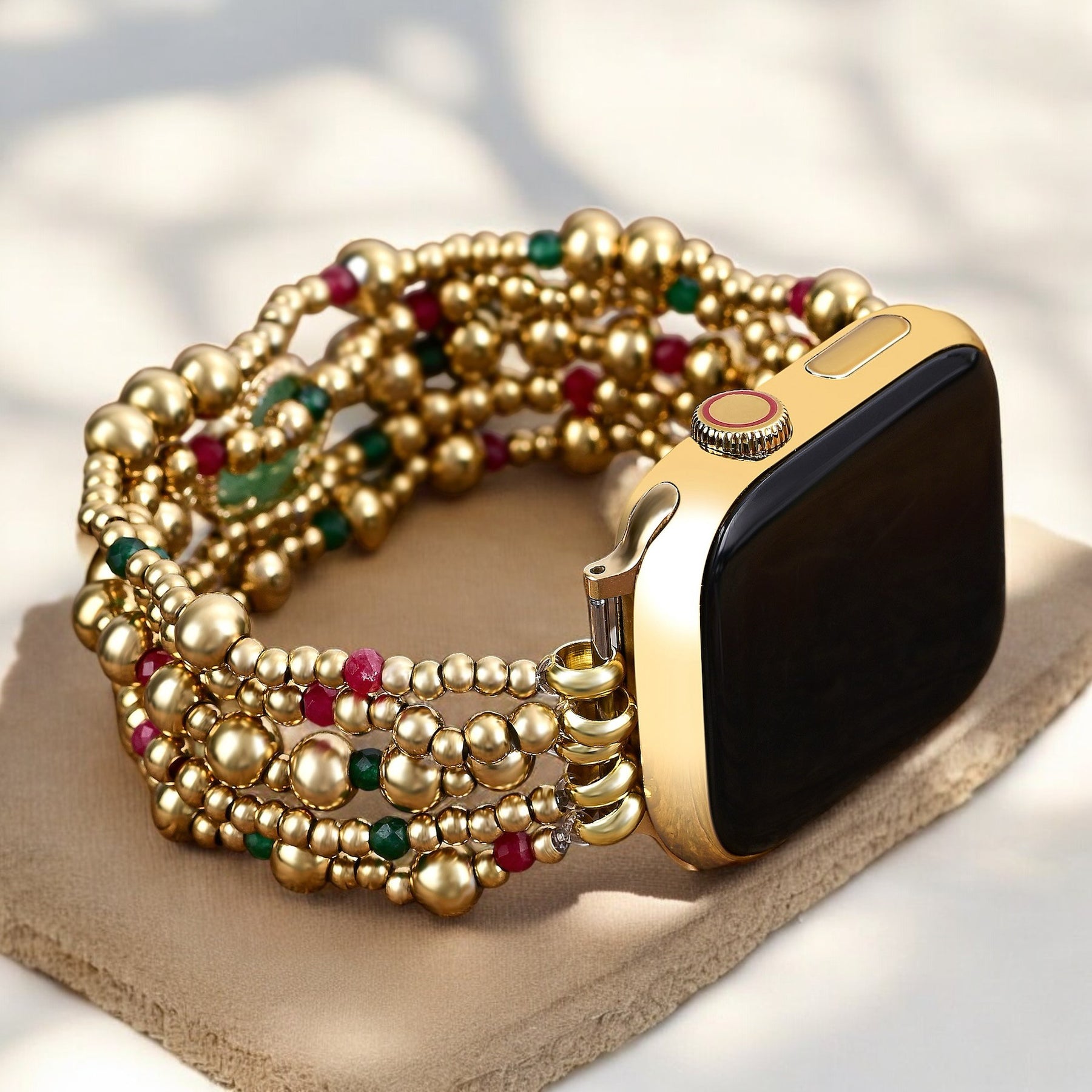 Merry Clover Gold Stretch Apple Watch Strap