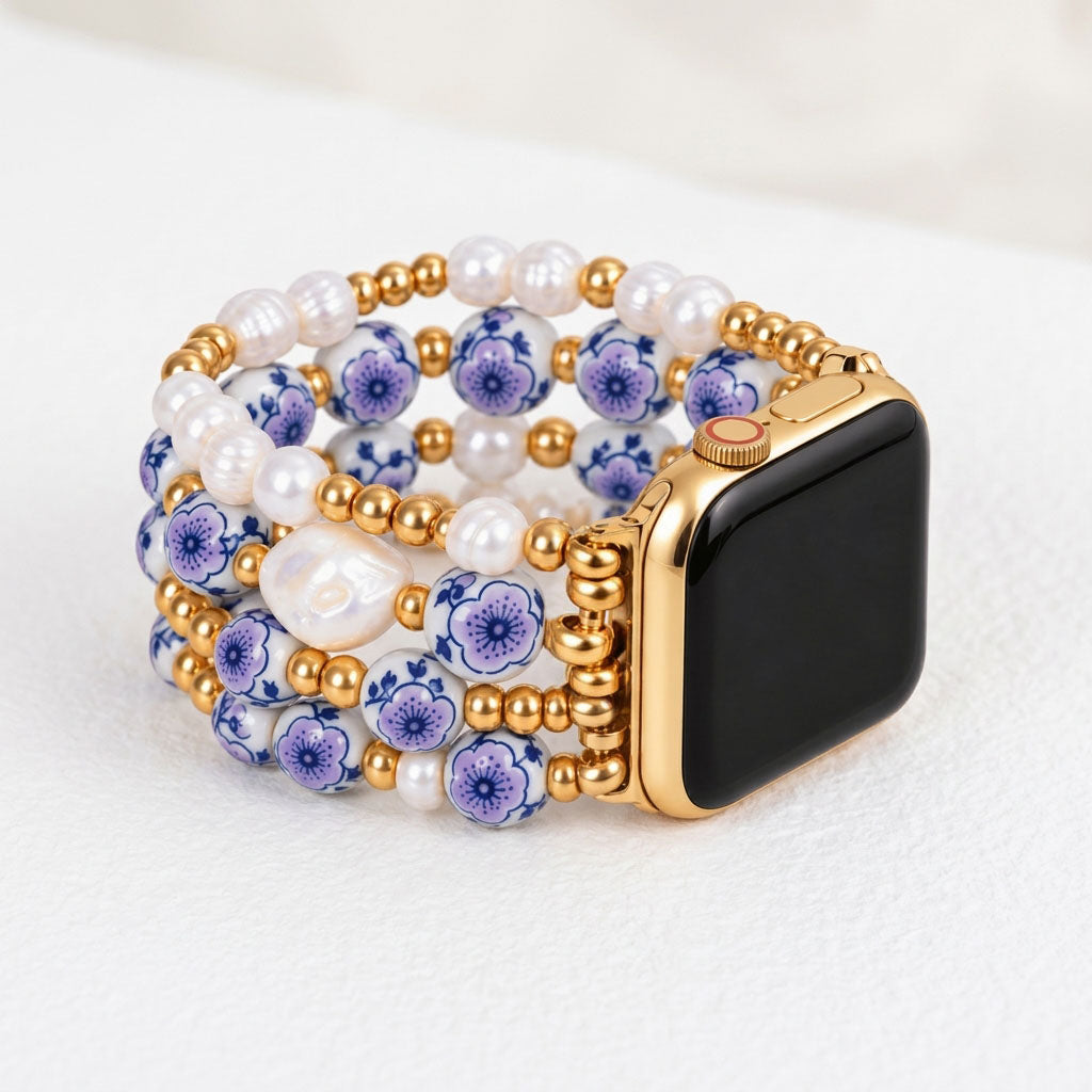 Porcelain Garden Lavender Bloom Apple Watch Strap
