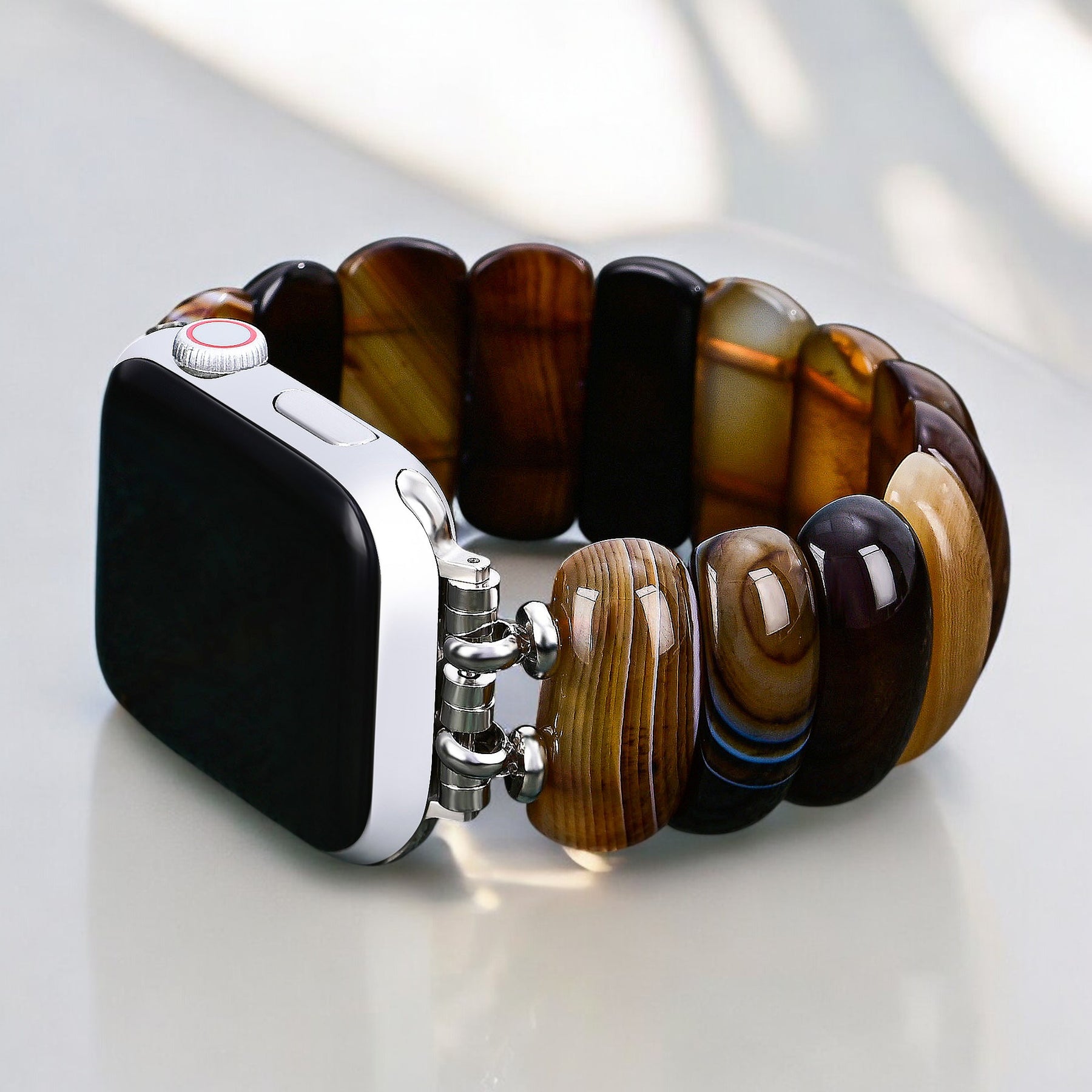 Earthly Ember Agate Stretch Apple Watch Strap