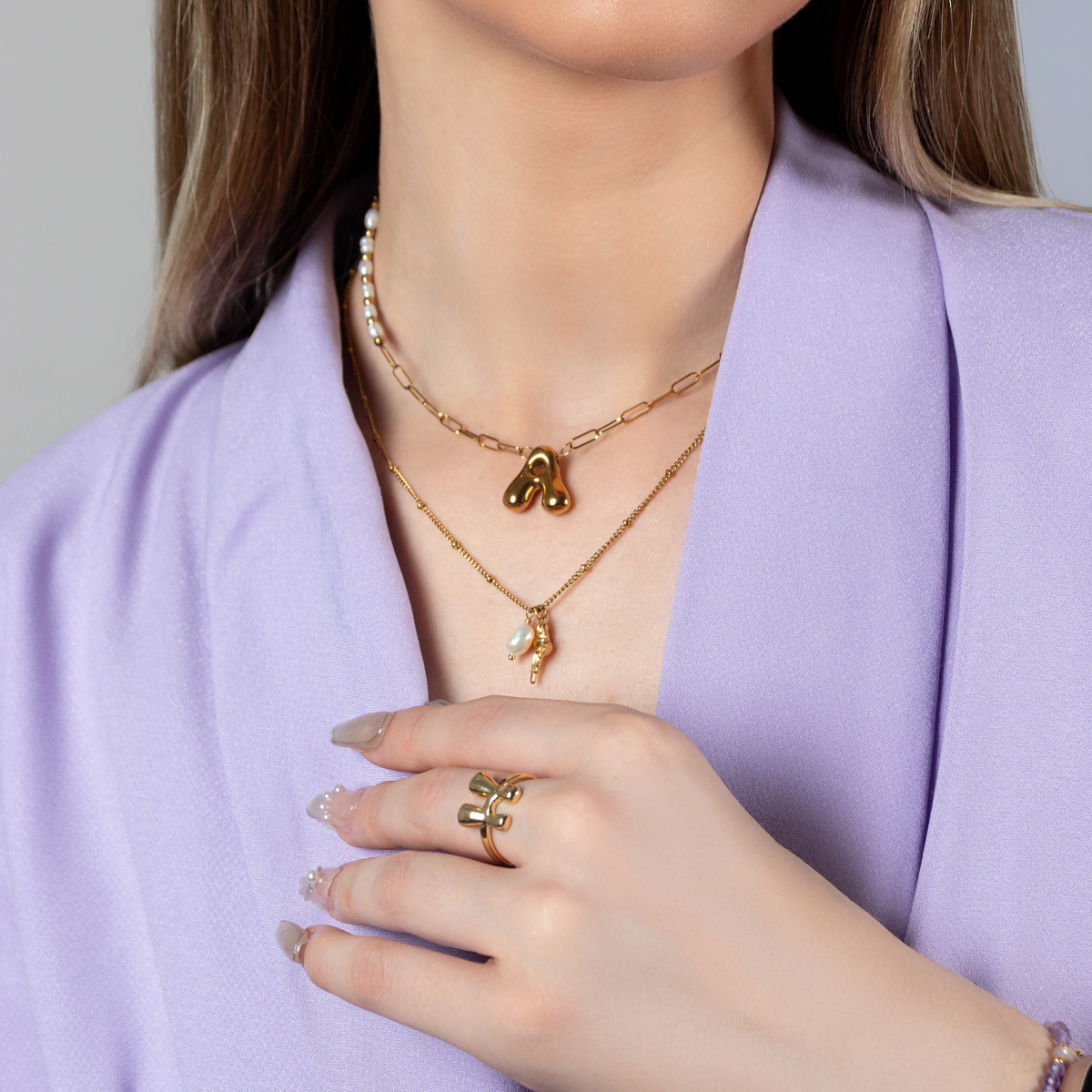 Golden Seashell Pearl Necklace