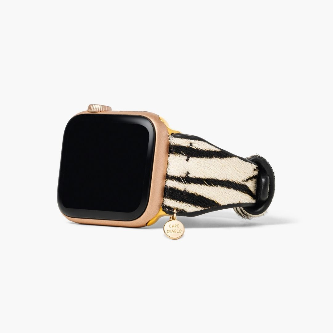 Zebra Luxe 가죽 Apple Watch 스트랩