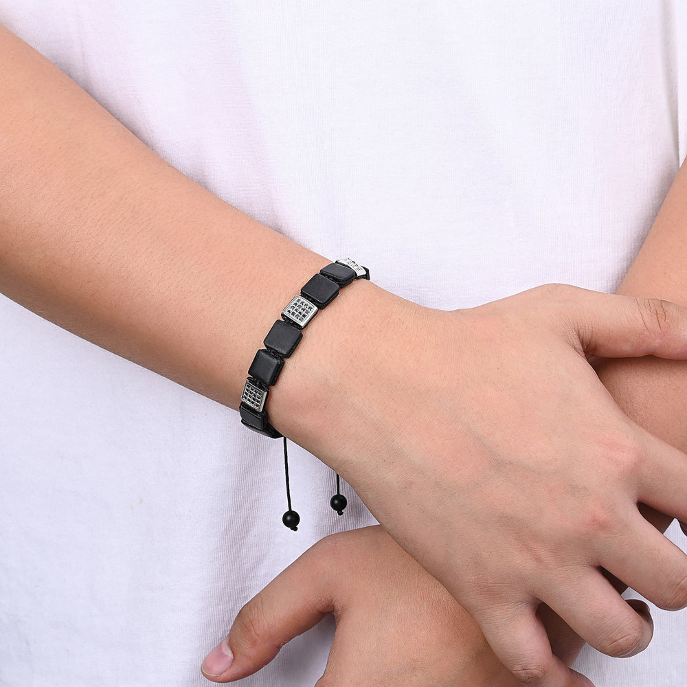 남성용 블랙스톤 팔찌