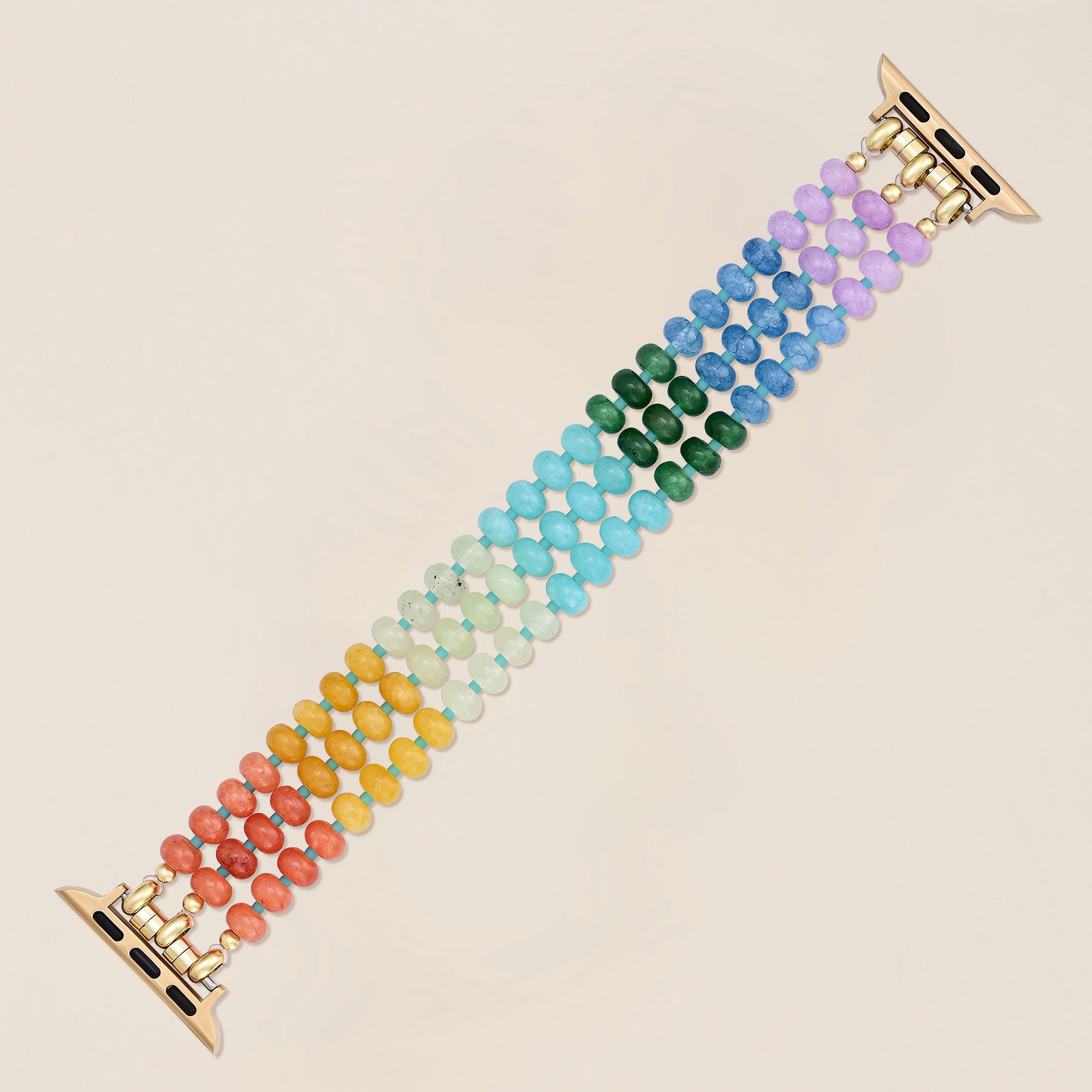 Rainbow Glow Stone Stretch Apple Watch Strap