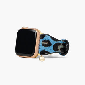 야생 하늘색 가죽 Apple Watch Strap