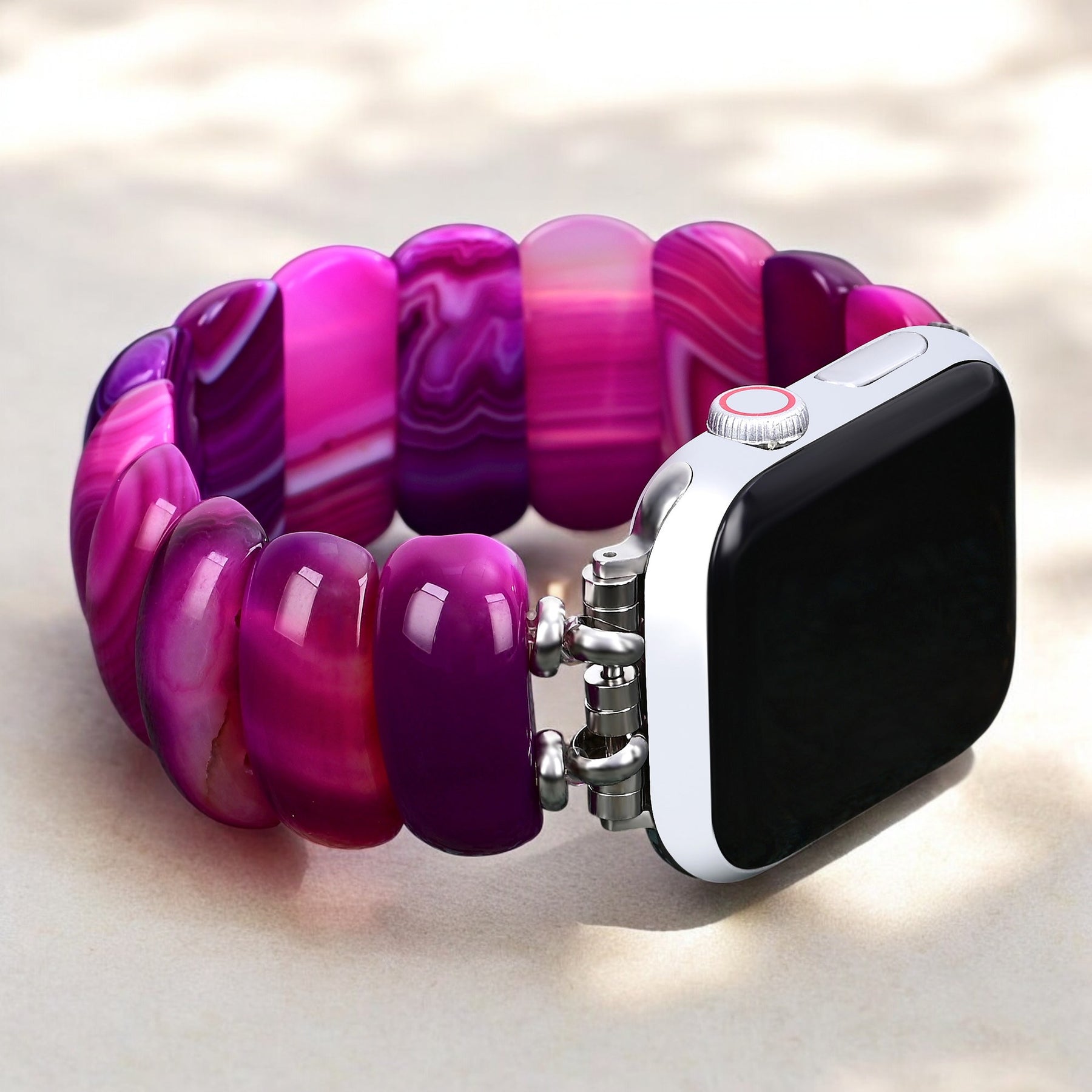 Radiant Orchid Agate Stretch Apple Watch Strap