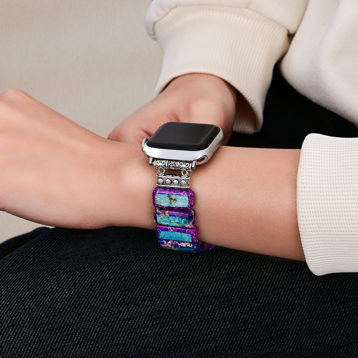 장엄한 티베탄 재스퍼 스트레치 Apple Watch 스트랩