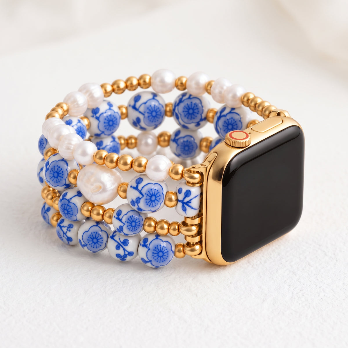 포슬린 가든 블루 블로섬 Apple Watch 스트랩