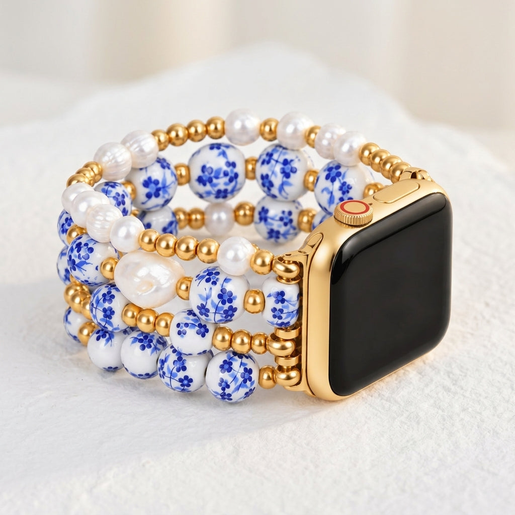 포슬린 가든 사파이어 블룸 Apple Watch 스트랩