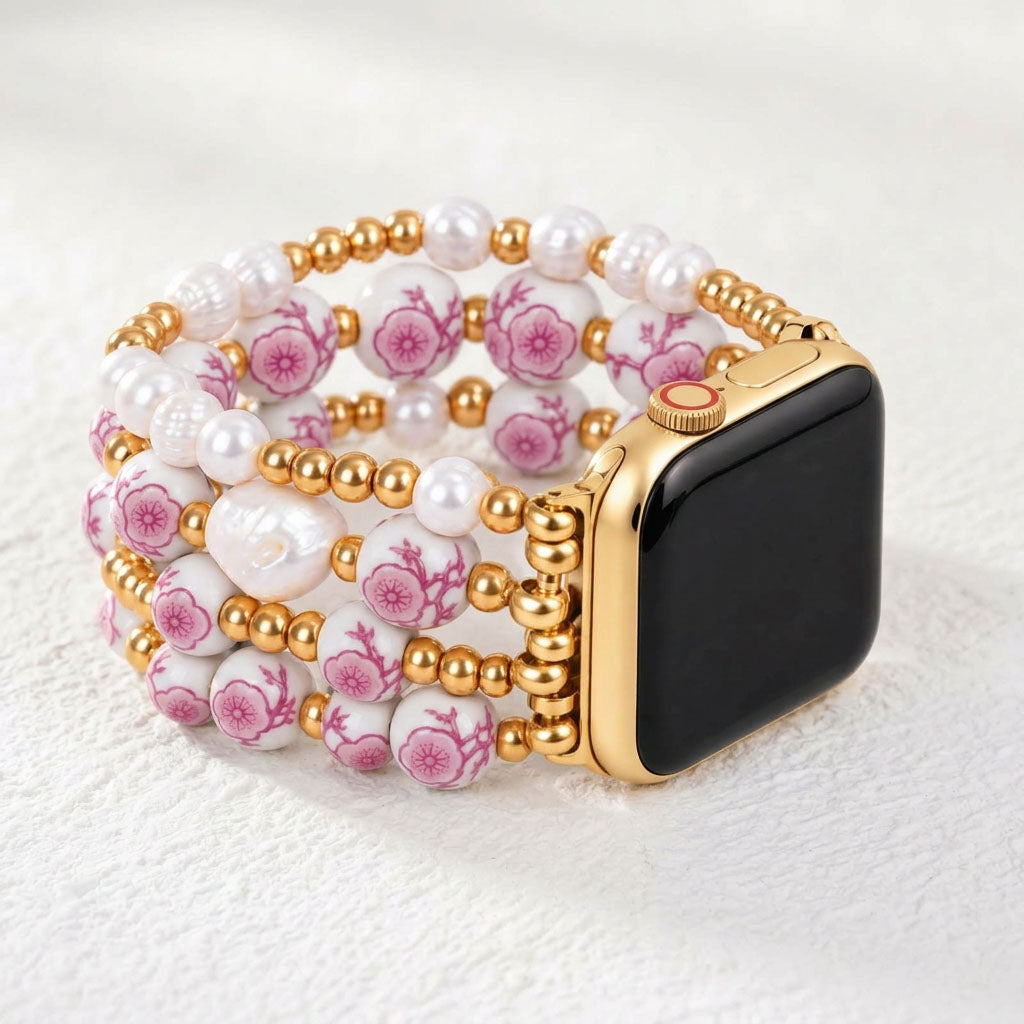 Porcelain Garden Cherry Blossom Apple Watch Strap