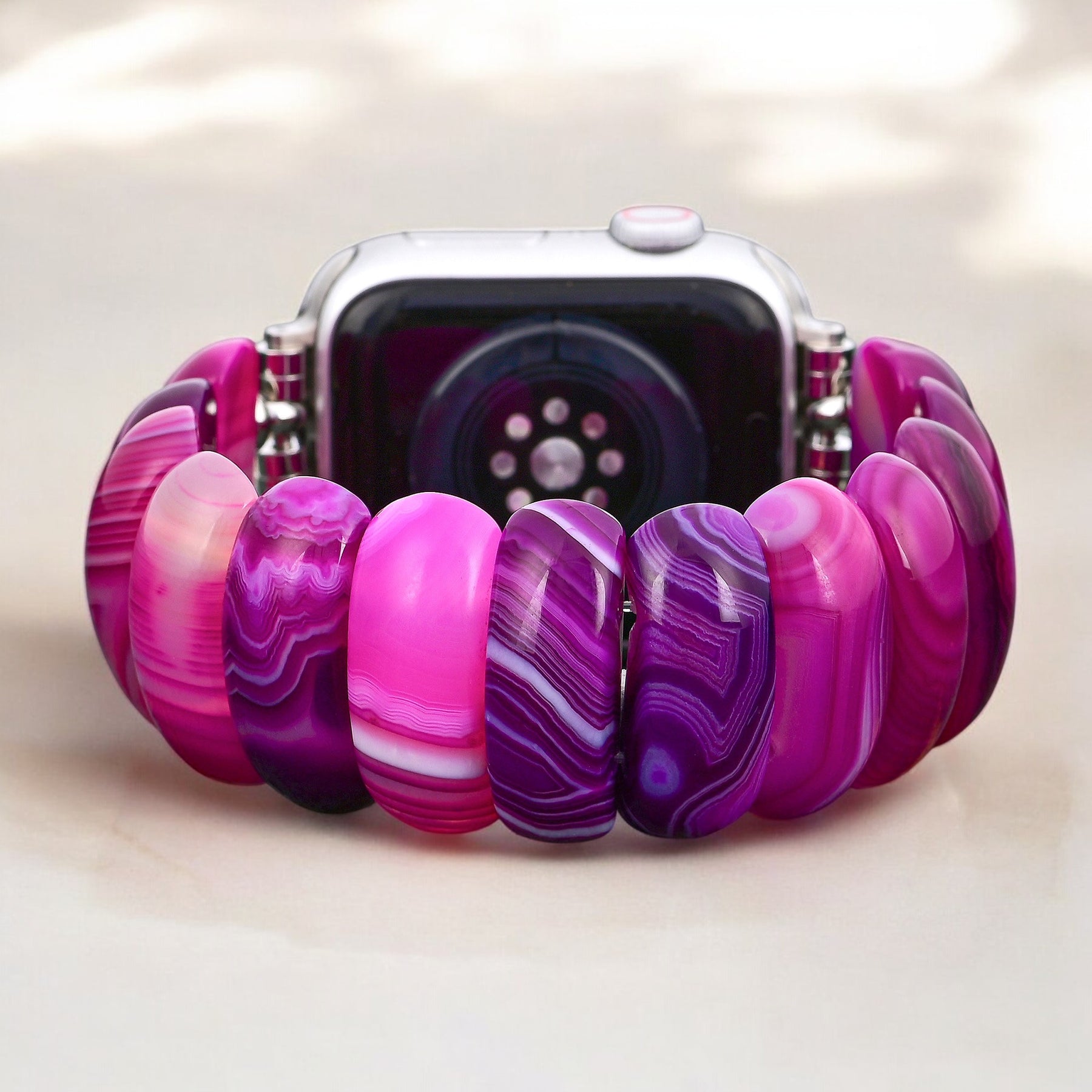 Radiant Orchid Agate Stretch Apple Watch Strap