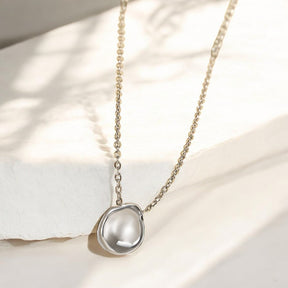 Shimmering Pebble Pendant Necklace