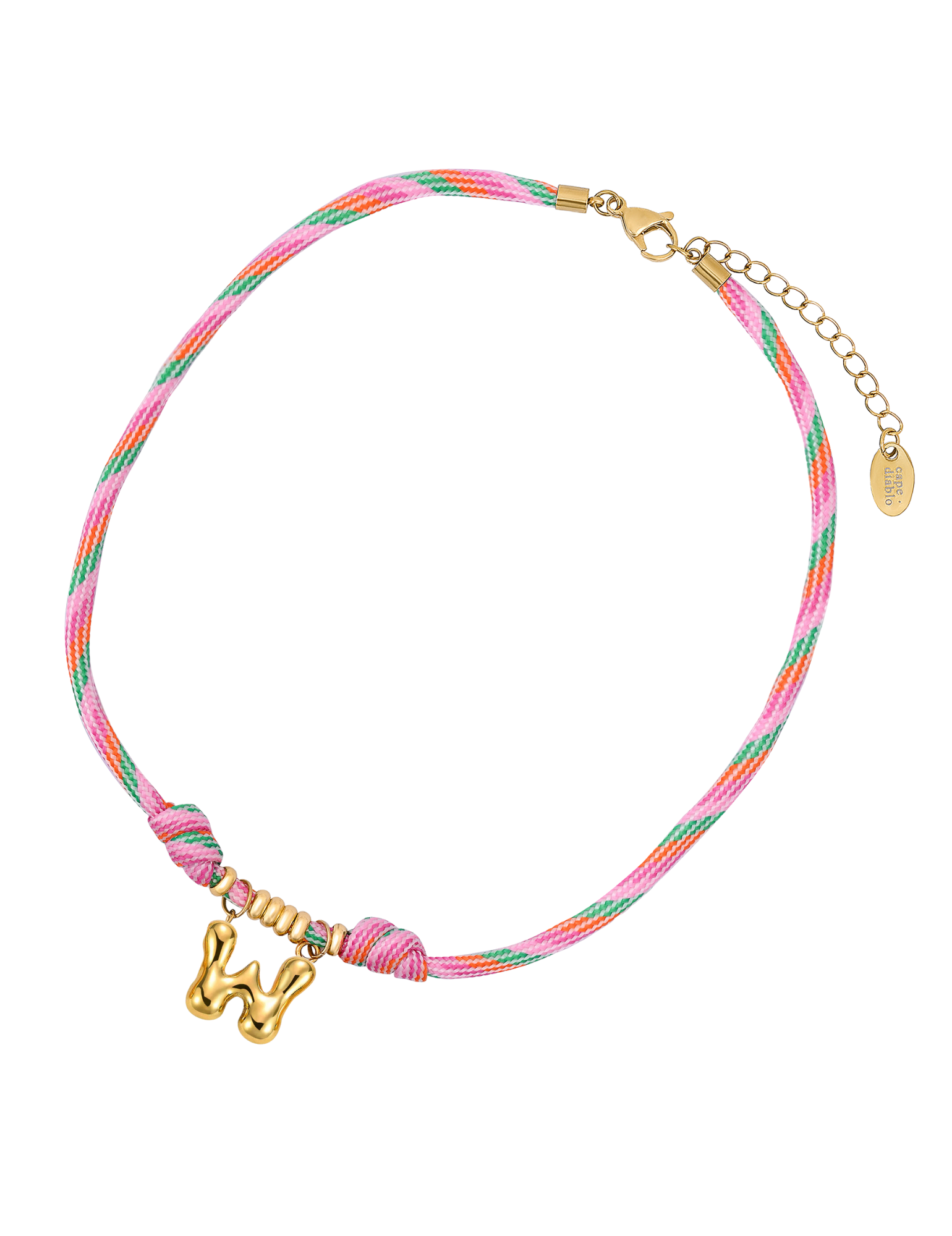 골든 버블 레터 로프 목걸이