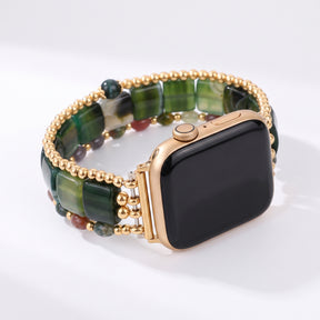 미드나이트 블룸 투어멀린 스트레치 Apple Watch 스트랩 실버