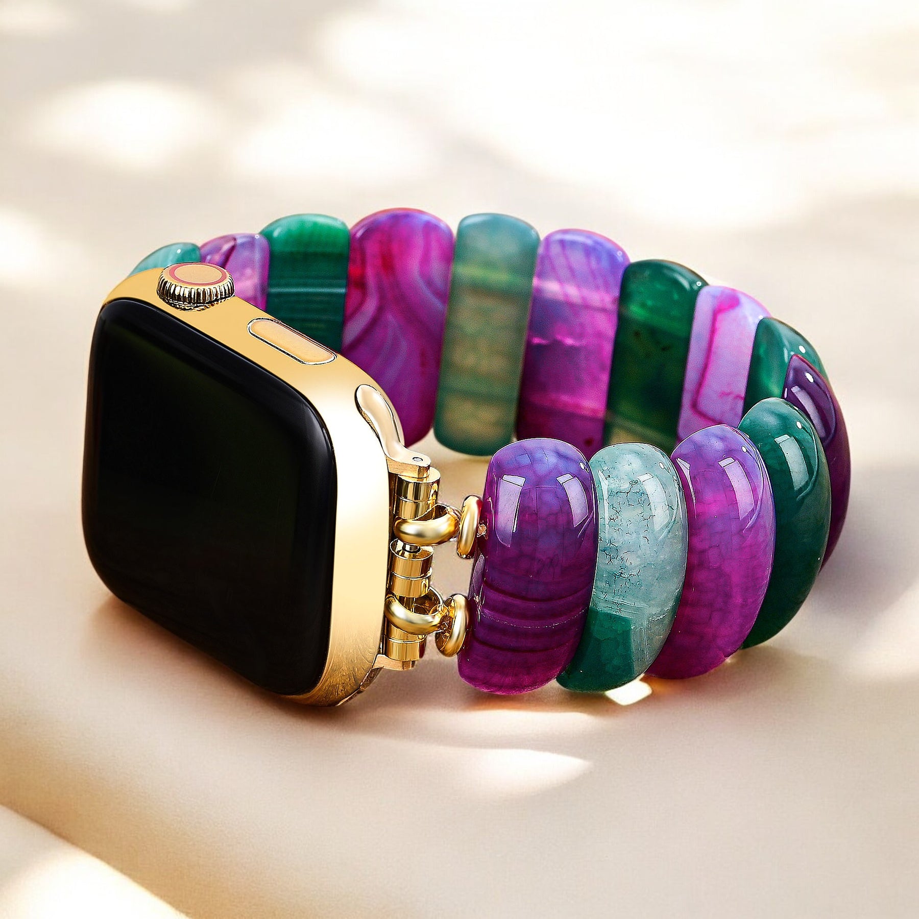 Bohemian Jewel Agate Stretch Apple Watch Strap