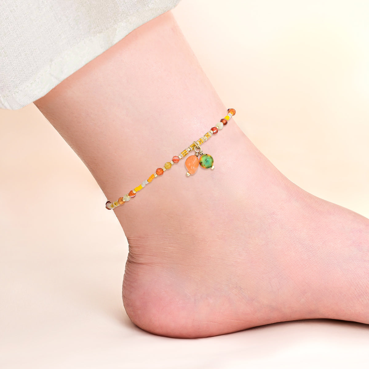 Sunfire Glow Agate Anklet