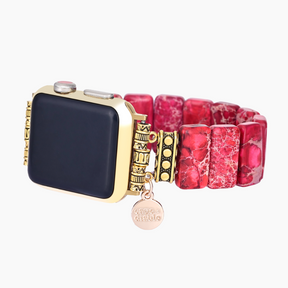 Scarlet Tibetan Jasper Stretch Apple Watch Strap